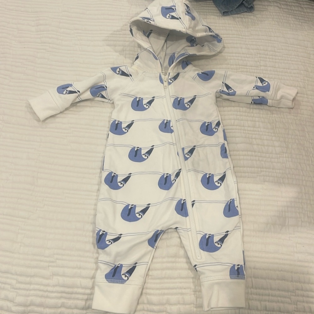 Monica and Andy sloth print romper